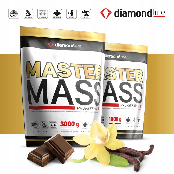 Hi TEC DIAMOND LINE MASTER MASS 3000g GAINER MASA