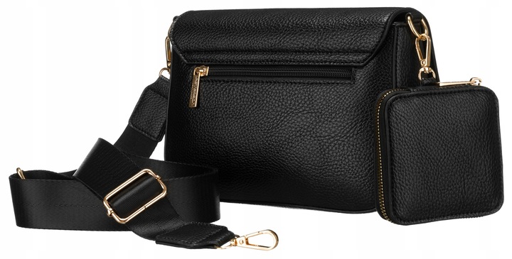 MAŁA TOREBKA DAMSKA LISTONOSZKA PETERSON MODNA MIEJSKA NA MAGNES CZARNA