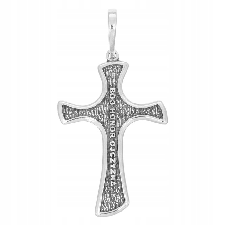 Krzyżyk srebrny z Orłem patriotyczny Bóg Honor Ojczyzna srebro pr 925 SK003