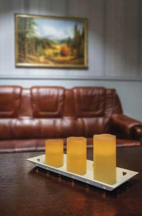 Świece woskowe świąteczne LED na baterie 9xAAA vintage timer 3 szt. pilot