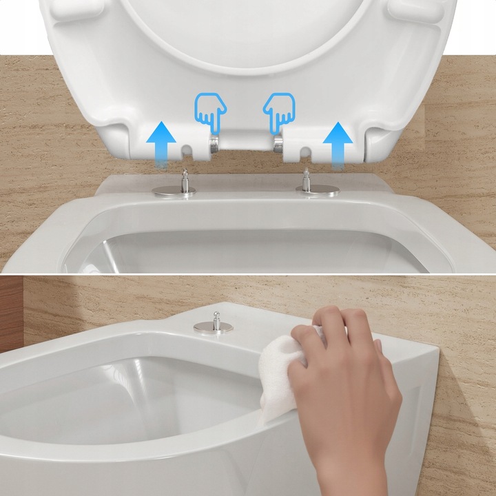 Deska sedesowa wolnoopadająca WC twardy duroplast uniwersalna wypinana kołk