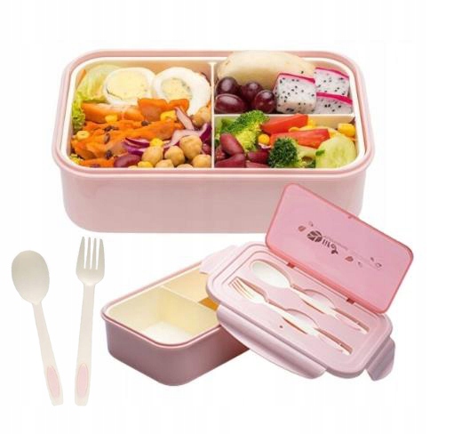 Śniadaniówka Szkoły Lunchbox Pracy Pojemnik Box Bento z Zastawa stołowa