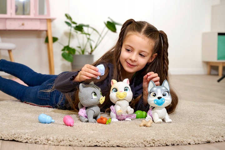 PAMPER PETZ PIESEK HUSKY PIJE SIKA PIELUSZKOWY GANG 20 CM + BUTELKA SMOCZEK