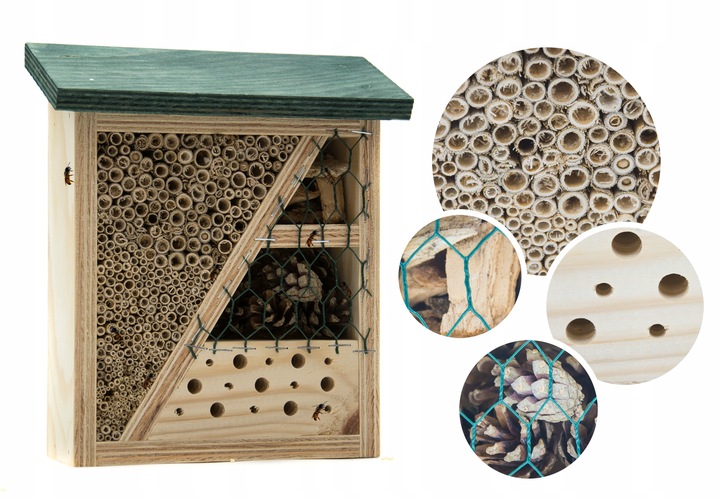 DOMEK DLA OWADÓW DREWNIANY budka HOTEL dla PSZCZÓŁ MURARKA motyli XL