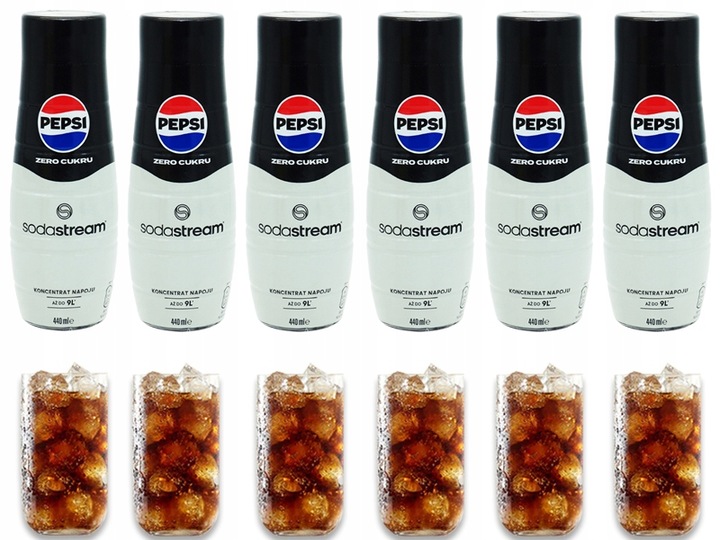 6x SYROP KONCENTRAT PEPSI MAX DO SATURATORA SODASTREAM 9L NAPOJU z 440ml