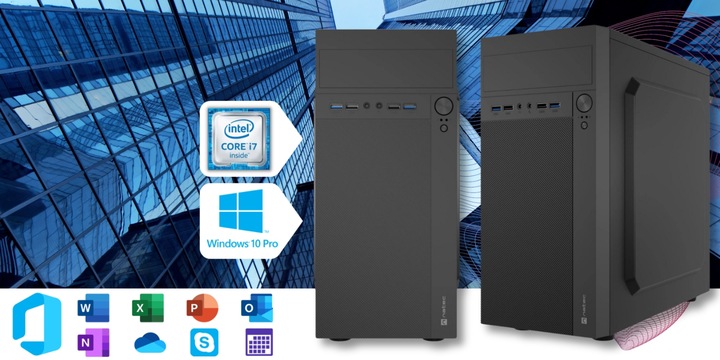 Komputer Stacjonarny Intel Core i7 16GB 1TB SSD Windows 10 szybki wydajny
