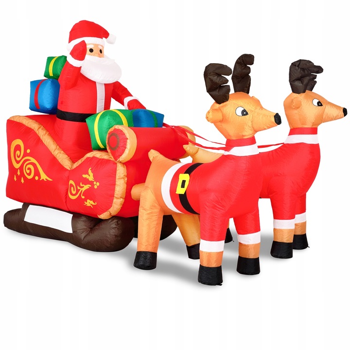 Mikołaj Dmuchany Dekoracja Świąteczna LED 240cm