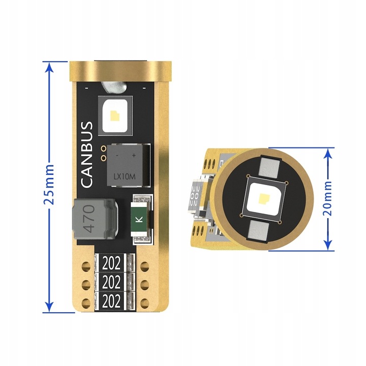 2x Żarówka LED W5W T10 S5 6000K biel MOCNE DIODY CSP SERIA PRO WHITE CANBUS