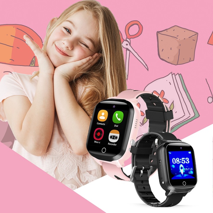 Smartwatch Zegarek Dla Dzieci SIM Aparat Telefon Gry Odtwarzacz Muzyki