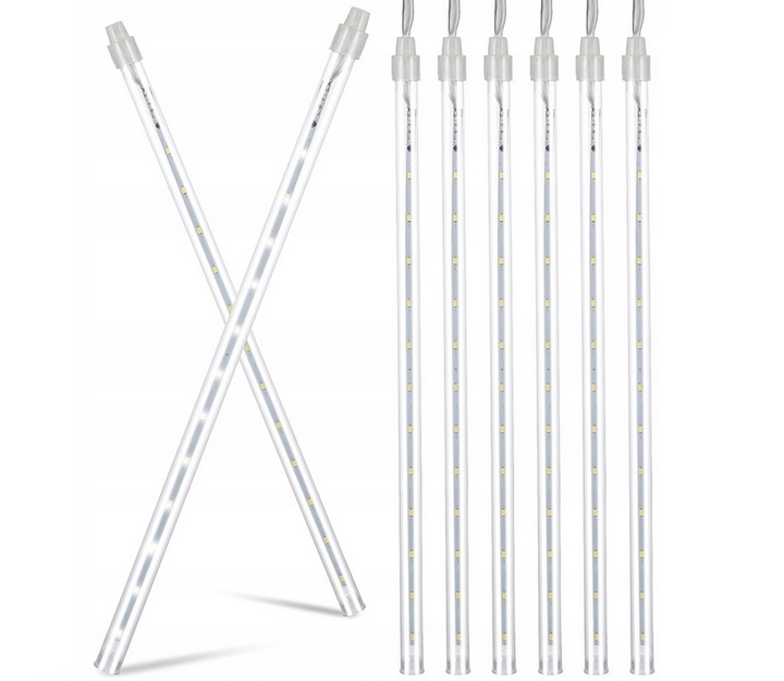 LAMPKI SOPLE ZEWNĘTRZNE CHOINKOWE METEORYT 360 LED ZIMNE 50 CM 10 SZT
