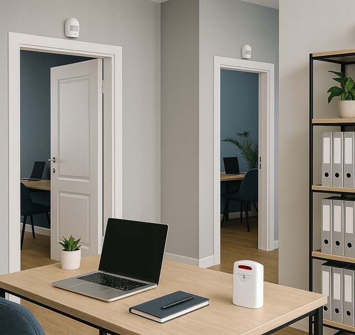 ALARM BEZPRZEWODOWY ZESTAW CZUJNIKÓW RUCHU PIR 120m IP44 90dB SYGNALIZACJA