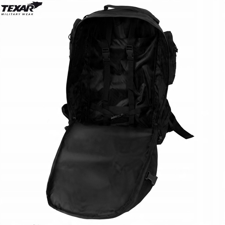 Plecak Turystyczny Taktyczny Wojskowy Duży GRIZZLY TEXAR 65L MOLLE CZARNY