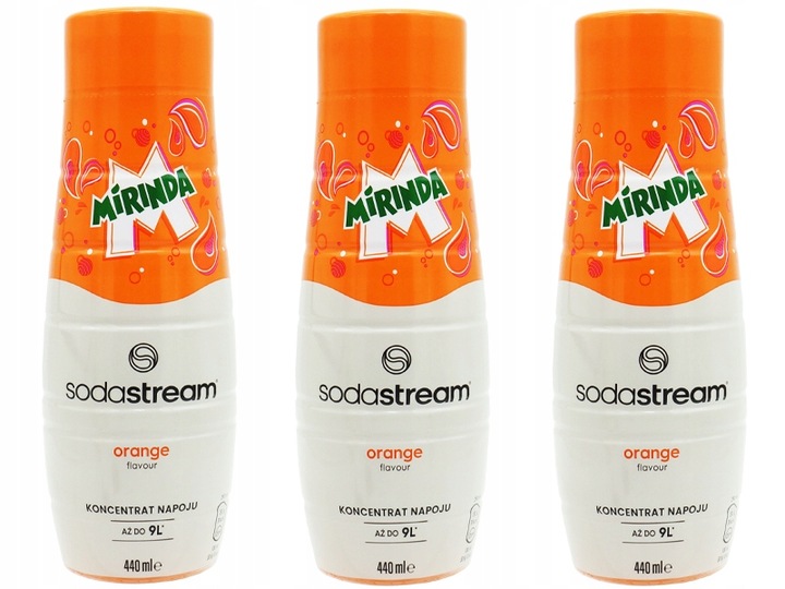 3x SYROP KONCENTRAT MIRINDA DO SATURATORA SODASTREAM 9L NAPOJU z 440ml