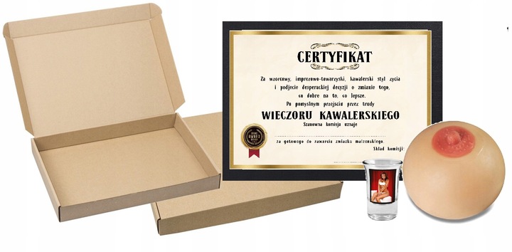 KAWALERSKI prezent cycek dyplom CERTYFIKAT