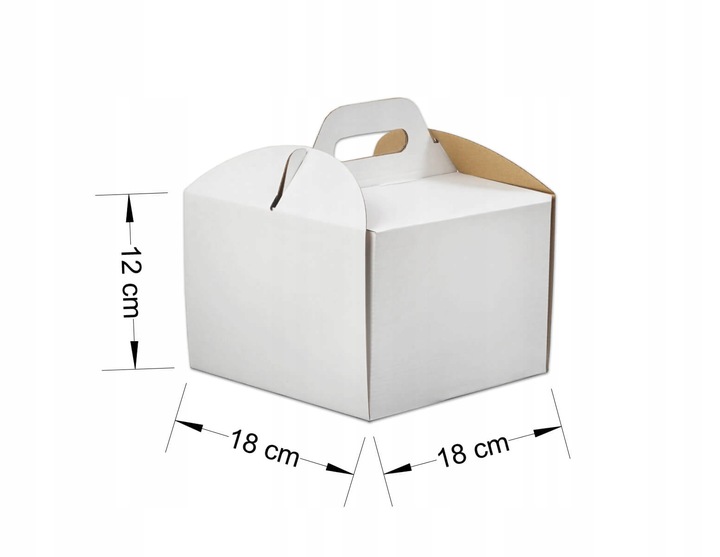 Karton pudełko na tort ciasto 18x18x12 cm BIAŁE opakowanie BARDZO MOCNE