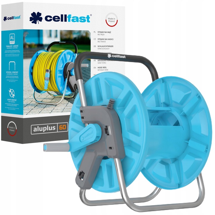 CELLFAST STOJAK ZWIJACZ BĘBEN STATYW WÓZEK NA WĄŻ OGRODOWY 60M-1/2 30M-3/4