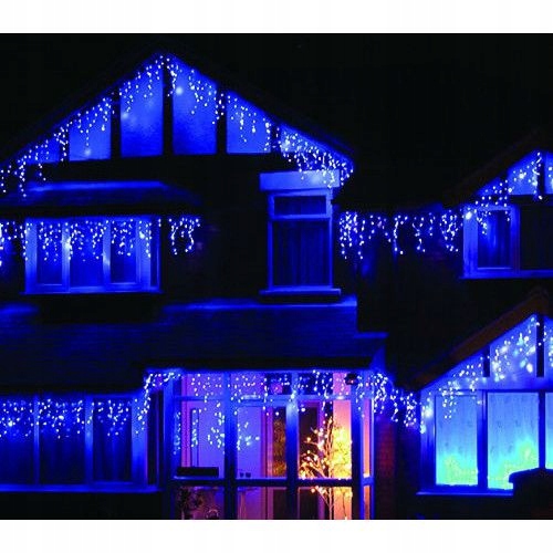 SOPLE 500 LED KURTYNA LAMPKI GIRLANDA ZEWNĘTRZNE IP44 FLASH NIEBIESKIE