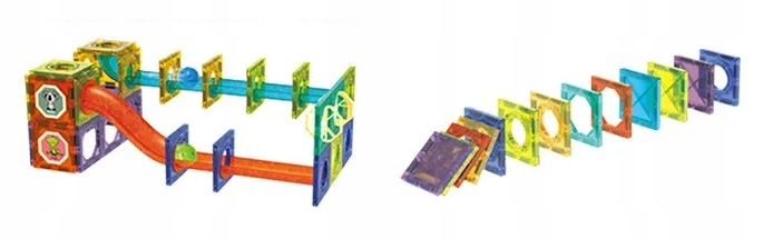 TOR KULKOWY 110 ELEMENTÓW DUŻY ZESTAW KULODROM KLOCKI KONSTRUKCYJNE