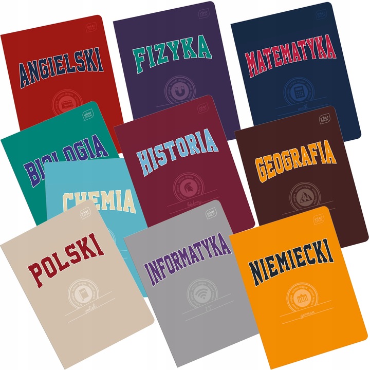 ZESTAW 10 ZESZYTÓW TEMATYCZNYCH PRZEDMIOTOWYCH ZE ŚCIĄGĄ 60k A5 INTERDRUK