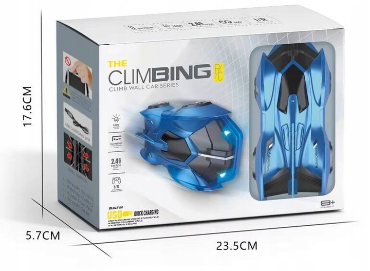 Samochód Auto Zdalnie Sterowane JEŻDŻĄCY po Scianach Suficie Spiderman 360