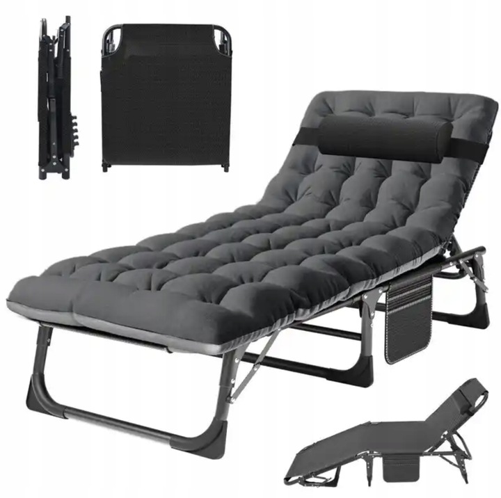 Łóżko Polowe Turystyczne Wędkarskie Leżak Składany z Materacem 194 cm