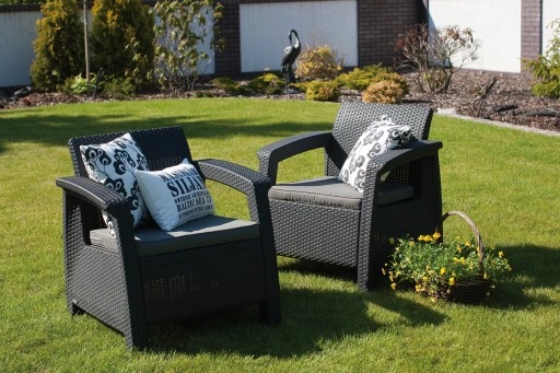 MEBLE OGRODOWE CORFU DUO BALKON TECHNORATTAN GRAFI