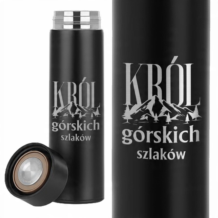 KUBEK TERMICZNY Czarny Na Prezent DIa Góromaniaka KRÓL GÓRSKICH SZLAKÓW Wz