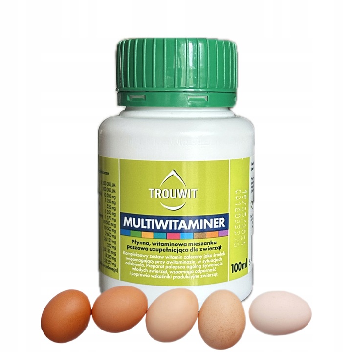 SUPER ZESTAW! Kreda pastewna 25kg Animacal + witaminy dla kur TROUWIT 100ml