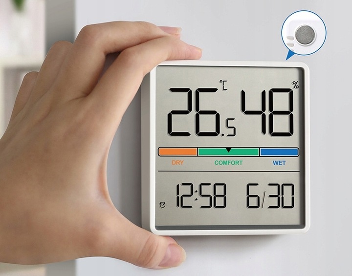 Stacja Pogodowa Pogody Higrometr Bezprzewodowa Termometr Czujnik Zegar Data