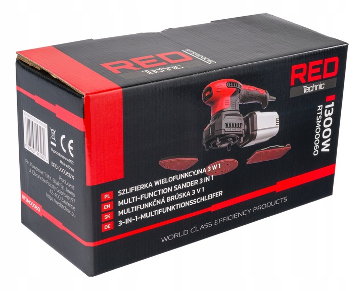 SZLIFIERKA MIMOŚRODOWA OSCYLACYJNA 125mm 1300W 3W1 3 PADY REGULACJA 6 x PAP