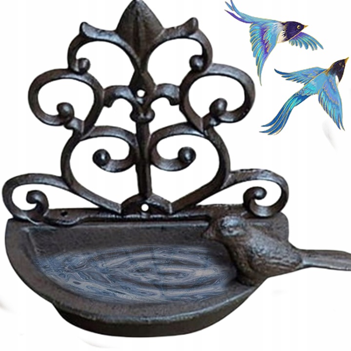 Poidełko Karmnik dla ptaków 17,5x18x10cm żeliwne