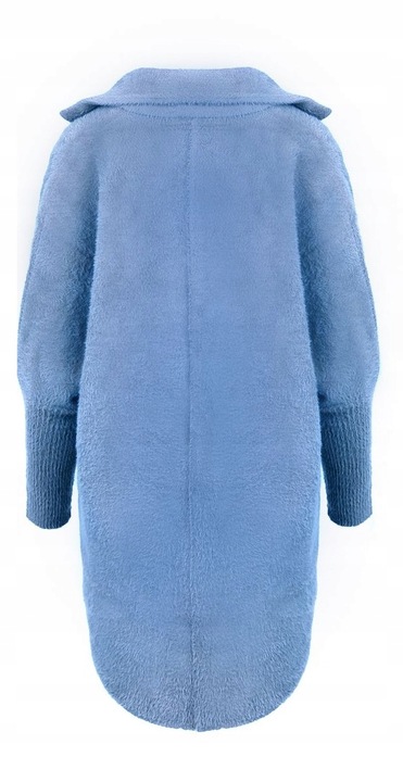 PŁASZCZ ALPAKA KOŁNIERZ WEŁNA KOLOR BABY BLUE