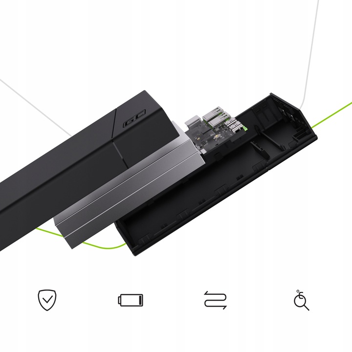 POWER BANK 20000mAh GREEN CELL 18W PD USB-C QC POWER DELIVERY QUICK CHARGE