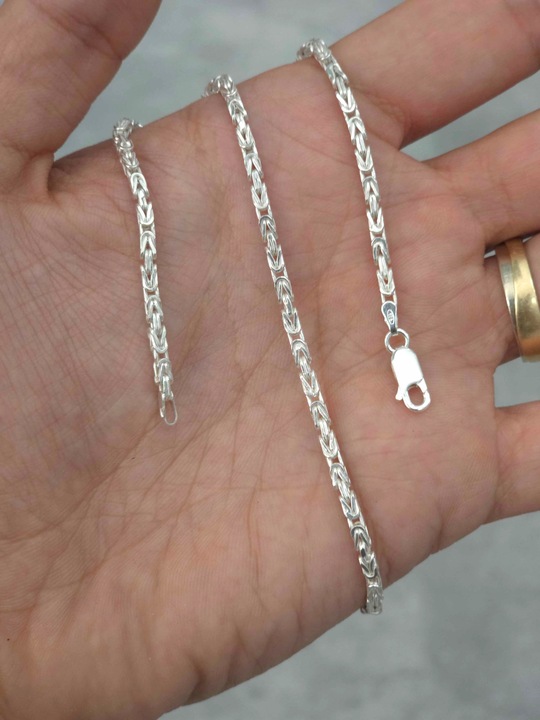 SREBRNY ŁAŃCUCH MĘSKI SPLOT KRÓLEWSKI 50 cm 3 mm SREBRO 925 GRAWER M.JOPEK