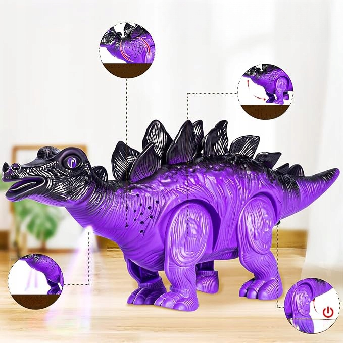 DINOZAURY T-REX ZABAWKA ŚWIECI RYCZY CHODZI INTERAKTYWNY REALISTYCZNY