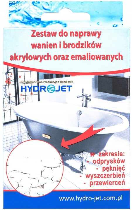 NAPRAWCZY ZESTAW DO WANIEN BRODZIKÓW AKRYLOWYCH EMALIOWANYCH NAPRAWA