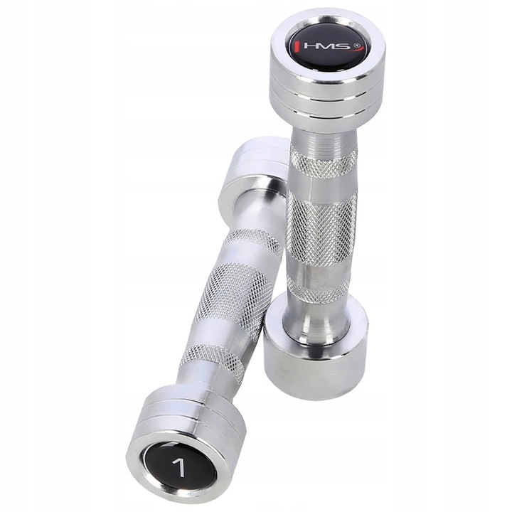 HMS Hantle Hantelki Ciężarki Chromowane Do Ćwiczeń Treningu Siłowego 2x1 kg