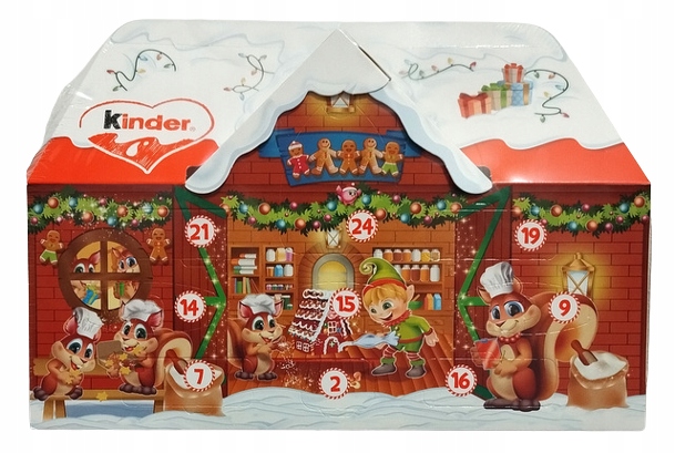 KINDER KALENDARZ ADWENTOWY DOMEK ZE SŁODYCZAMI CZEKOLADKI MIKOŁAJ cukierki