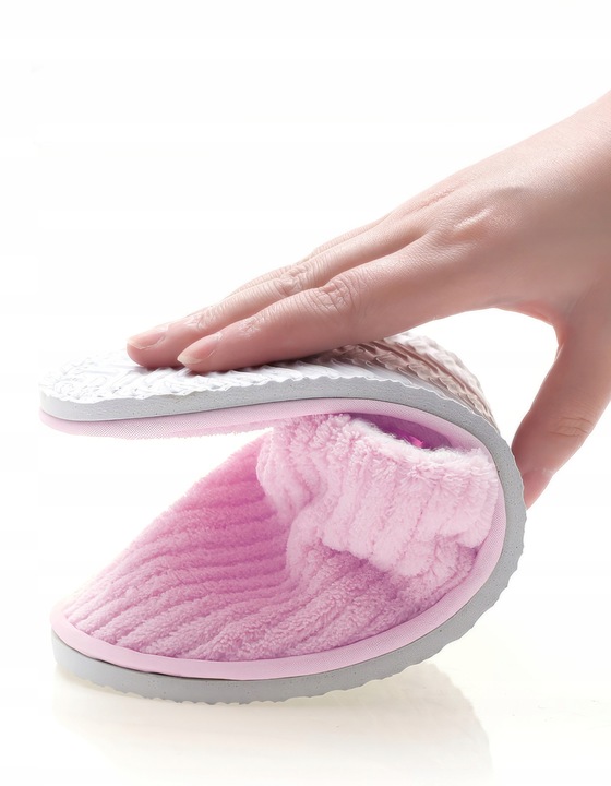 10 PAR Kapcie hotelowe Klapki uniwersalne FROTTE zakryte palce RÓŻOWE SPA