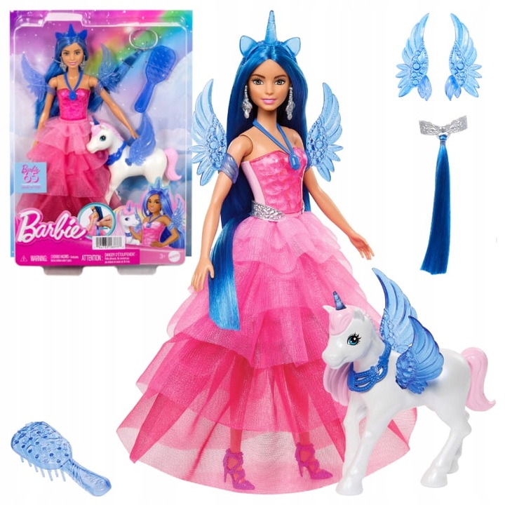 BARBIE SZCZYPTA MAGII LALKA SAPPHIRE SKRZYDLATY JEDNOROŻEC 65. ROCZNICA
