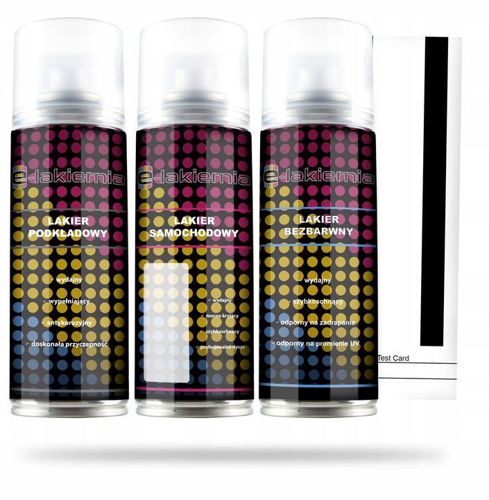 LAKIER SAMOCHODOWY SPRAY KAŻDY KOLOR + BEZBARWNY + PODKŁAD 200ml