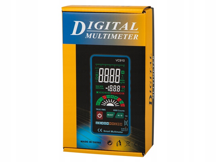 SMART MULTIMETR MIERNIK CYFROWY PRĄDU ZESTAW LCD LATARKA ELEKTRYCZNY NCV