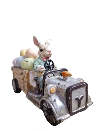 FIGURKA WIELKANOCNY ZAJĄC KRÓLIK Z PISANKAMI B