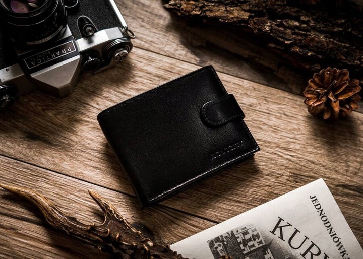 Portfel skórzany męski klasyczny pojemny prezent na święta Rovicky