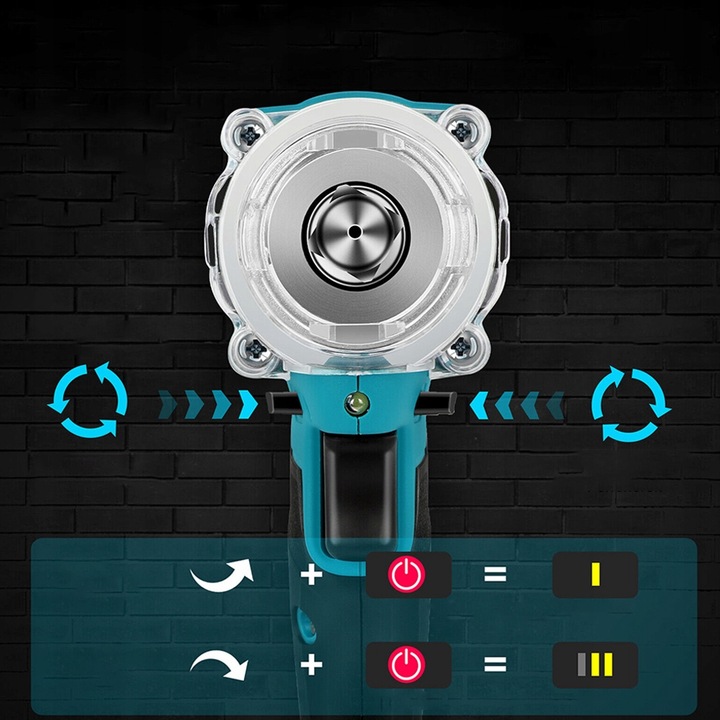 AKUMULATOROWY KLUCZ UDAROWY BEZSZCZOTKOWY 650Nm 1280W + 3x BATERIA 18V