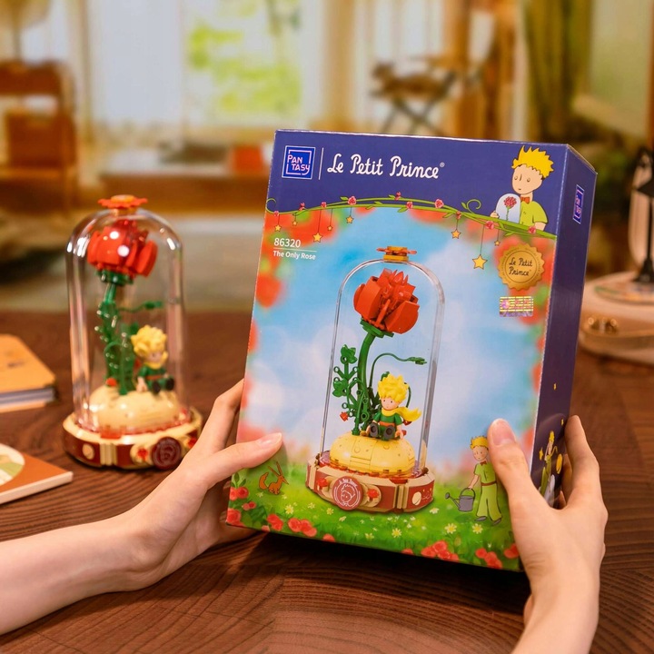 KLOCKI LICENCYJNE PANTASY MAŁY KSIĄŻĘ JEDYNA RÓŻA 211 EL. BAJKA KSIĄŻKA