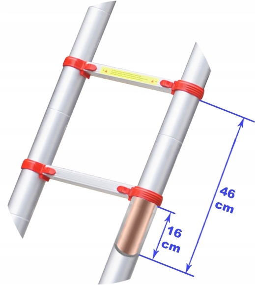 DRABINA TELESKOPOWA PRZEGUBOWA 5,0 M WZMACNIANA