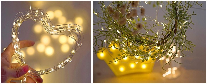 MIKRO LEDY DRUCIKI 20 LED białe ciepłe komplet 10szt z bateriami