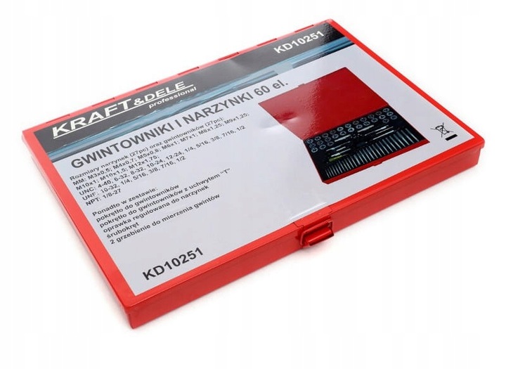 ZESTAW KOMPLET NARZYNEK I GWINTOWNIKÓW KALIBROWNIKI M3-M12 60EL WALIZKA