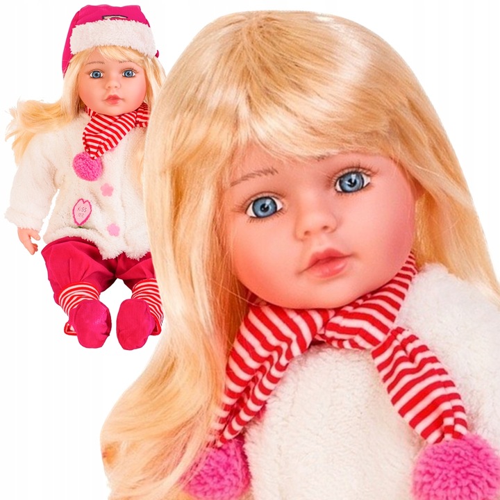 DUŻA LALKA Doris MÓWI i ŚPIEWA PL BOBAS 60 cm DŁUGIE WŁOSY DO CZESANIA